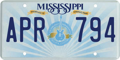 MS license plate APR794