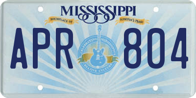MS license plate APR804