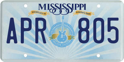 MS license plate APR805