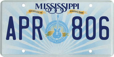 MS license plate APR806