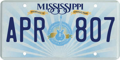MS license plate APR807
