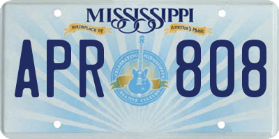 MS license plate APR808