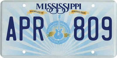 MS license plate APR809
