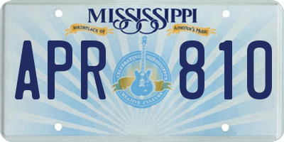 MS license plate APR810