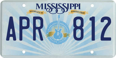MS license plate APR812
