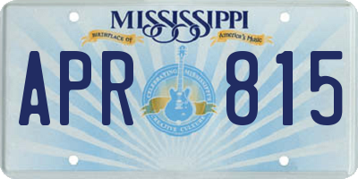 MS license plate APR815