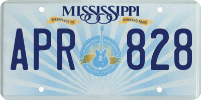 MS license plate APR828