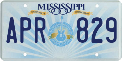MS license plate APR829