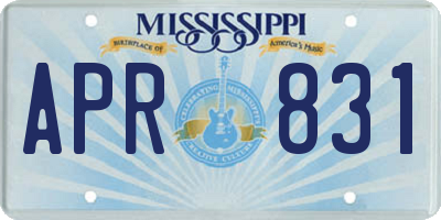 MS license plate APR831