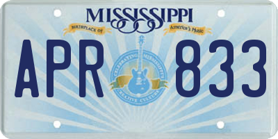 MS license plate APR833