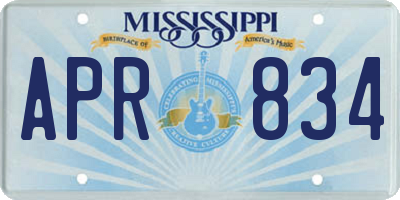 MS license plate APR834