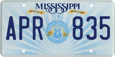 MS license plate APR835