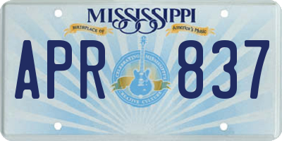 MS license plate APR837