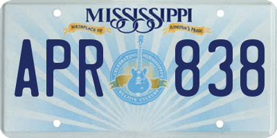 MS license plate APR838