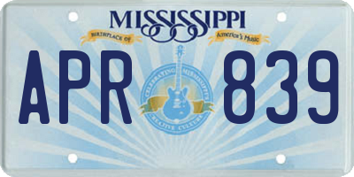 MS license plate APR839