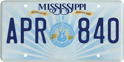 MS license plate APR840