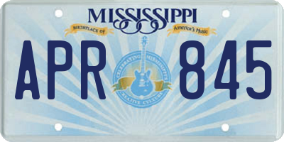 MS license plate APR845