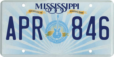 MS license plate APR846