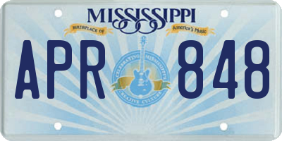 MS license plate APR848