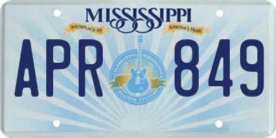 MS license plate APR849