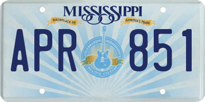 MS license plate APR851