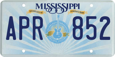 MS license plate APR852