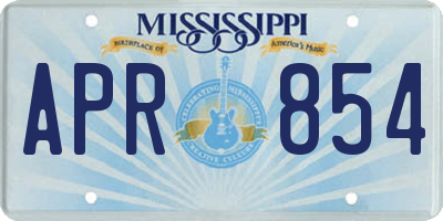 MS license plate APR854