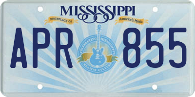 MS license plate APR855