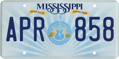 MS license plate APR858