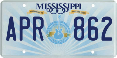 MS license plate APR862