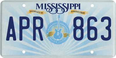 MS license plate APR863