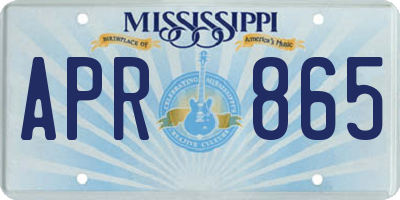 MS license plate APR865