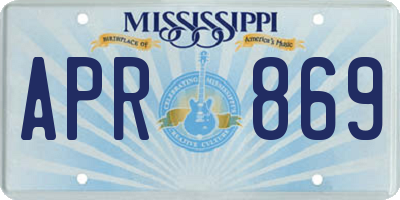 MS license plate APR869