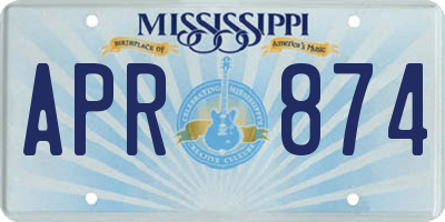 MS license plate APR874