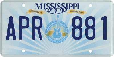 MS license plate APR881