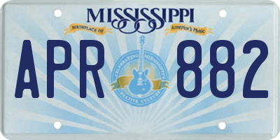 MS license plate APR882