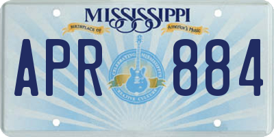 MS license plate APR884