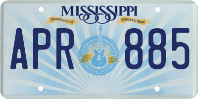 MS license plate APR885