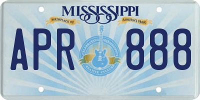 MS license plate APR888