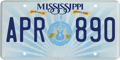 MS license plate APR890