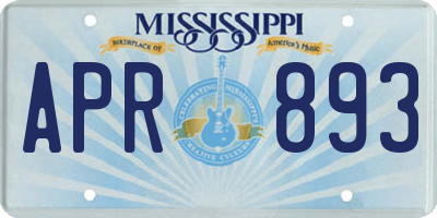MS license plate APR893