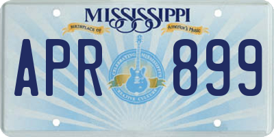 MS license plate APR899