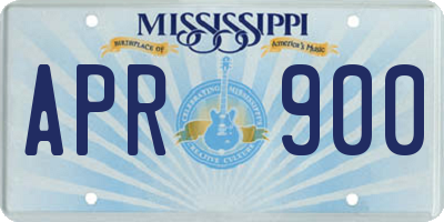 MS license plate APR900