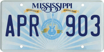 MS license plate APR903