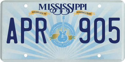 MS license plate APR905