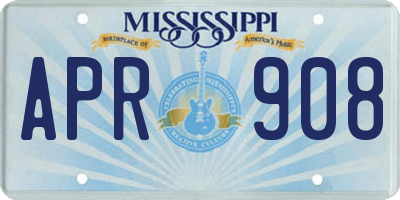 MS license plate APR908