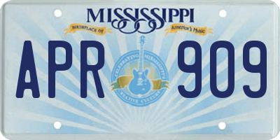 MS license plate APR909