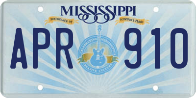 MS license plate APR910