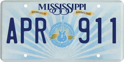 MS license plate APR911