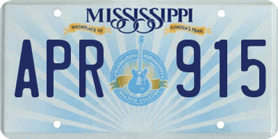 MS license plate APR915